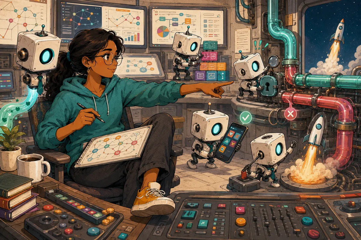 Mira supervising AI workers and redirecting a dangerous product decision