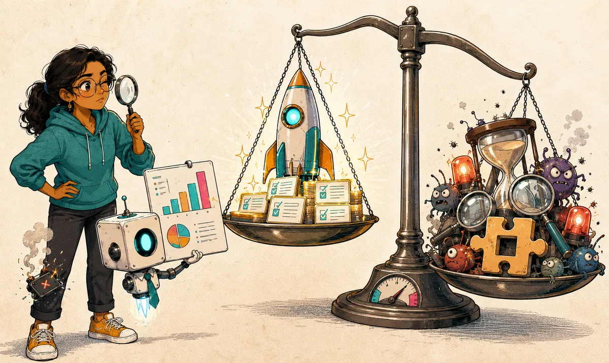 Mira weighing AI productivity against bugs, review time and incomplete answers