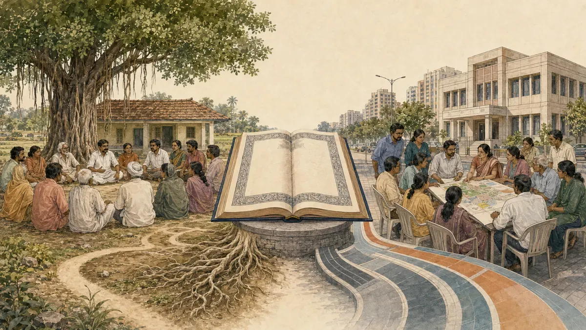 An open Constitution connects a rural Gram Sabha and an urban ward meeting